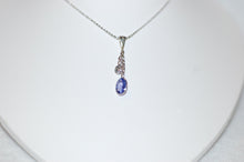 Load image into Gallery viewer, Tanzanite and Diamond Duo Drop Pendant