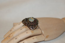 Load image into Gallery viewer, Opal and Tourmaline Scalloped Ring