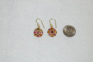 Multi Color Gemstone Flower Hanging Earrings