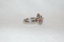 Load image into Gallery viewer, Ruby and Fancy Sapphire Cluster Cocktail Ring
