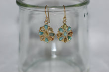 Load image into Gallery viewer, Multi Color Gemstone Flower Hanging Earrings