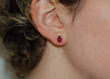 Load image into Gallery viewer, Ruby Teardrop Stud Earrings