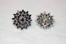 Load image into Gallery viewer, Sapphire Marquise Cluster Silver Earrings