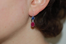 Load image into Gallery viewer, Sapphire, Ruby and Diamonds Drop Earrings