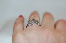 Load image into Gallery viewer, Daisy and Butterfly Diamond Stained Glass Ring