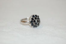 Load image into Gallery viewer, Sapphire Silver Cluster Ring