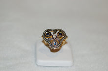 Load image into Gallery viewer, Diamond and Sapphire Waves Ring