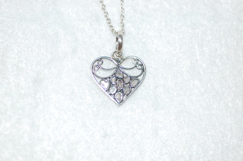 Diamond Stained Glass Heart Pendant