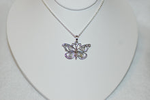 Load image into Gallery viewer, Diamond Stained Glass Butterfly Necklace