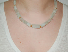 Load image into Gallery viewer, Greek Aquamarine and Gold Bead Station Necklace