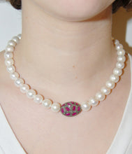 Load image into Gallery viewer, Ruby and Diamond Oval Necklace