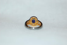 Load image into Gallery viewer, Sapphire and Diamond Antique Style Ring