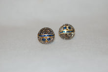 Load image into Gallery viewer, Sapphire and Diamond Antique Style Stud Earrings