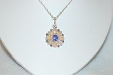 Load image into Gallery viewer, Tanzanite Opal and Diamond Daisy Necklace