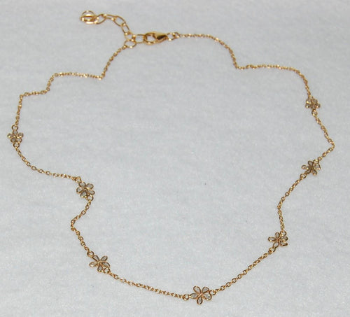 Diamond Slice Flower Necklace
