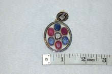 Load image into Gallery viewer, Diamond, Sapphire and Ruby Doorknocker Earrings