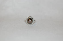Load image into Gallery viewer, Tahitian Pearl and Diamond Crown Platinum Ring