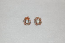 Load image into Gallery viewer, Aquamarine and Diamond Stained Glass Earrings