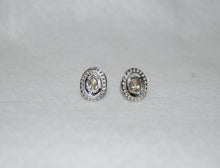 Load image into Gallery viewer, Antique Style Diamond Polki Silver Stud Earrings