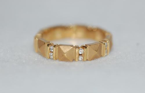Chris Correia Diamond 'Sugarloaf' Gold Band Ring