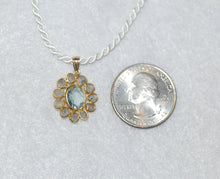 Load image into Gallery viewer, Aquamarine and Diamond Stained Glass Necklace