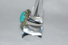 Load image into Gallery viewer, Beauty Mark Turquoise and Peridot Cocktail Ring
