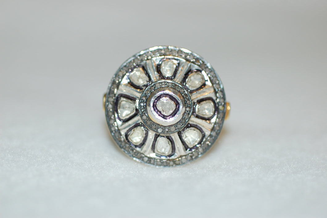 Rose Cut Diamond Starburst Ring