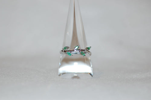 Five Stone Emerald Vine Band Ring