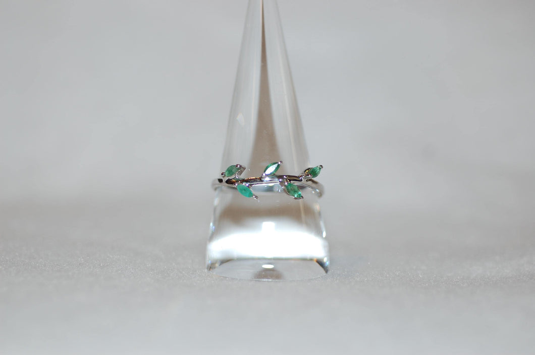 Five Stone Emerald Vine Band Ring
