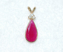 Load image into Gallery viewer, Ruby and Diamond Teardrop Pendant