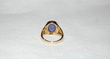 Load image into Gallery viewer, Tanzanite Cabochon Oval and Diamonds Ring