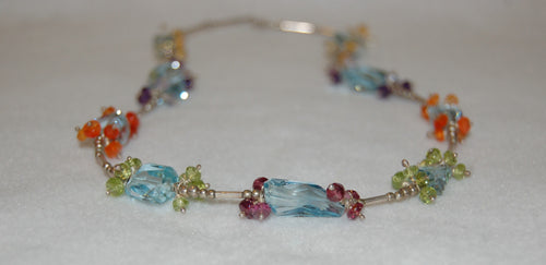Multi Gemstone Fringe Necklace