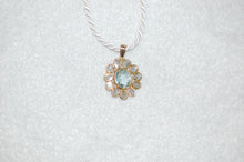 Load image into Gallery viewer, Aquamarine and Diamond Stained Glass Necklace