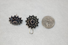 Load image into Gallery viewer, Sapphire Marquise Cluster Silver Earrings
