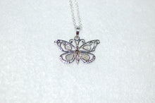 Load image into Gallery viewer, Diamond Stained Glass Butterfly Necklace