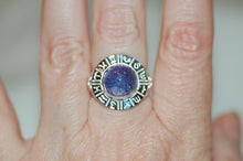 Load image into Gallery viewer, Tanzanite Cabochon Zodiac Ring