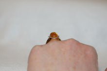 Load image into Gallery viewer, Citrine Cabochon and Diamond Signet Style Ring