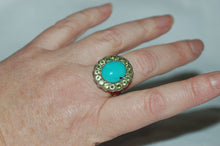 Load image into Gallery viewer, Beauty Mark Turquoise and Peridot Cocktail Ring