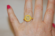 Load image into Gallery viewer, Melow Yellow Diamond and Enamel Ring