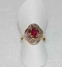 Load image into Gallery viewer, Ruby and Diamond Baguette Ring
