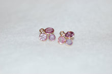 Load image into Gallery viewer, Pink Sapphires and Diamond Petal Earrings
