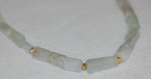 Load image into Gallery viewer, Greek Aquamarine and Gold Bead Station Necklace