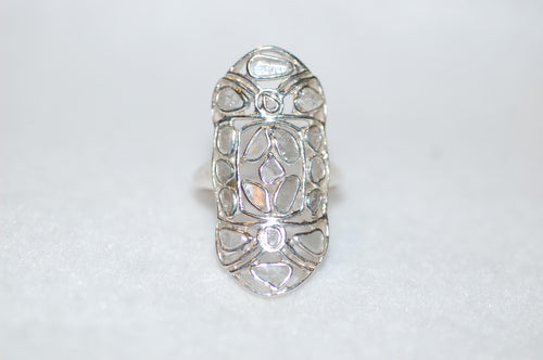 Diamond Stained Glass Shield Ring