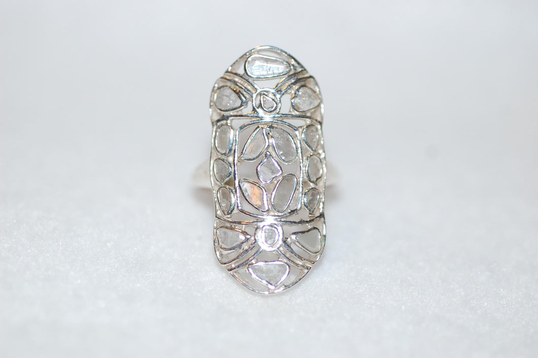 Diamond Stained Glass Shield Ring