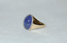 Load image into Gallery viewer, Tanzanite Cabochon Oval and Diamonds Ring