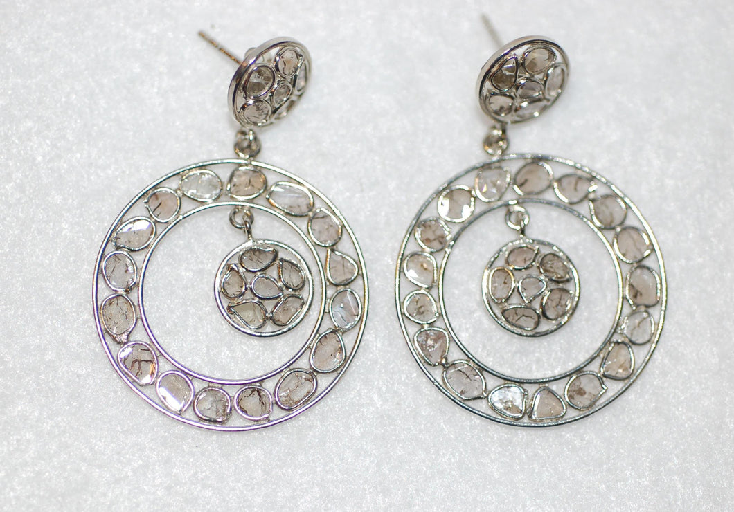 Diamond Stained Glass Door Knocker Dangle Earrings