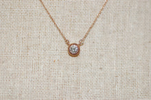Load image into Gallery viewer, Rosette Diamond Solitaire Necklace