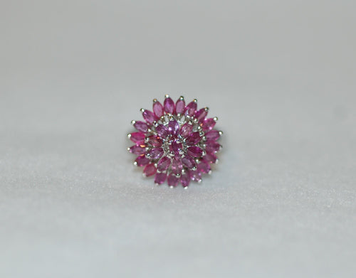Marquise Ruby Cluster Ring
