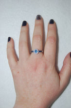 Load image into Gallery viewer, Sapphire and Diamond Halo Ring