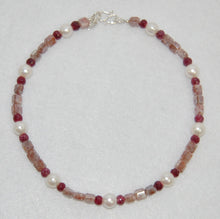 Load image into Gallery viewer, Red and White Geometric Necklace